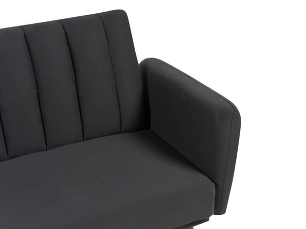 Sovesofa sort stof polstret sovesofa konvertibel elegant glam moderne stue soveværelse