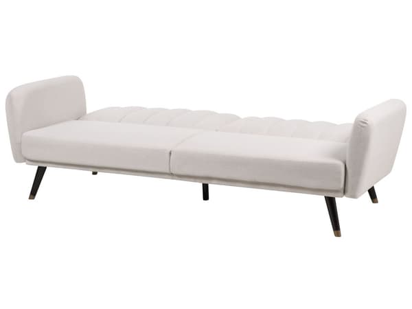 Sovesofa beige velour sovefunktion glamour stort værelse stue gæsteværelse seng sofa