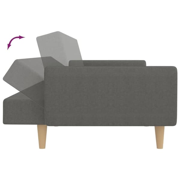 vidaXL Bäddsoffa 2-sits ljusgrå tyg