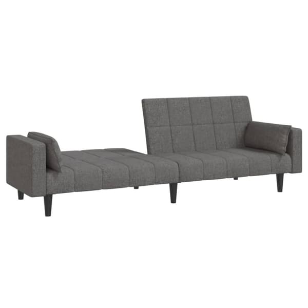 vidaXL Bäddsoffa 2-sits med två kuddar ljusgrå tyg