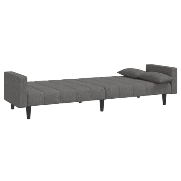vidaXL Bäddsoffa 2-sits med två kuddar ljusgrå tyg