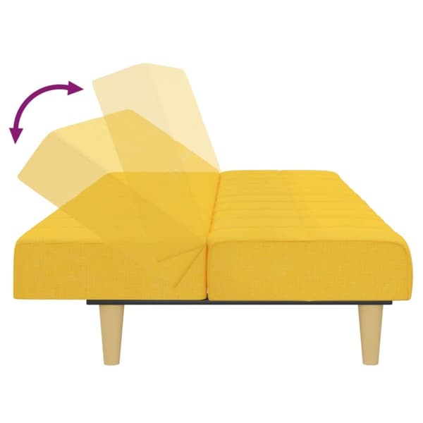 vidaXL Bäddsoffa 2-sits gul tyg