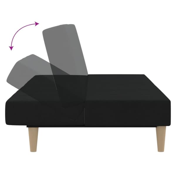 vidaXL Bäddsoffa 2-sits svart tyg