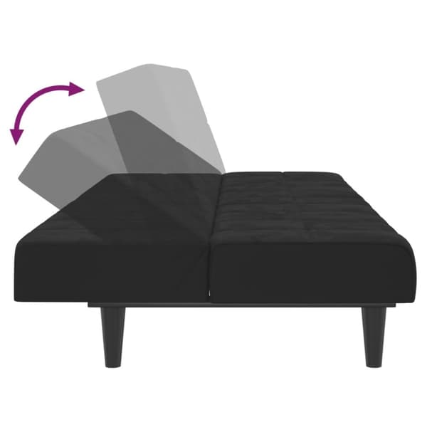 vidaXL 2-personers sovesofa fløjl sort
