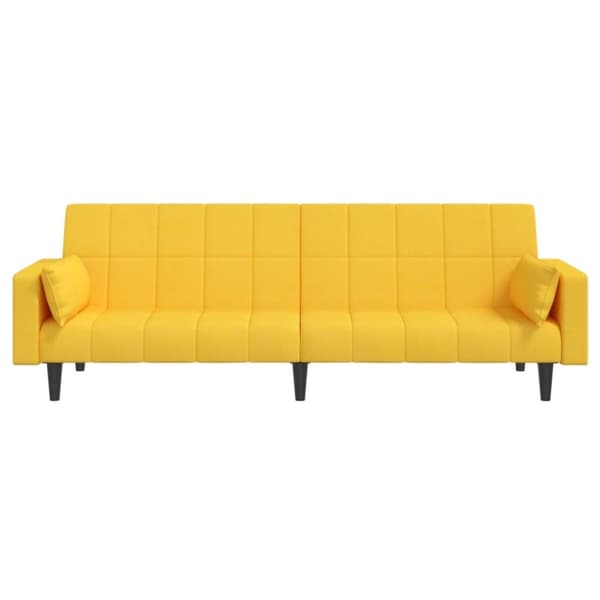 vidaXL 2-personers sovesofa med 2 puder stof gul