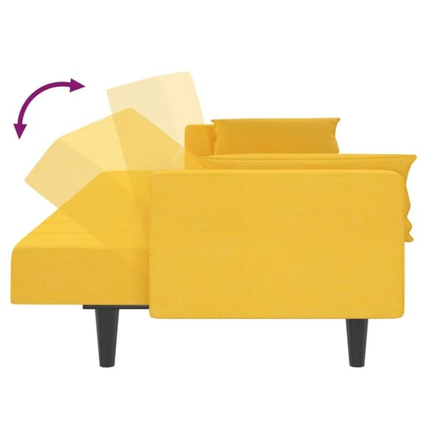 vidaXL 2-personers sovesofa med 2 puder stof gul