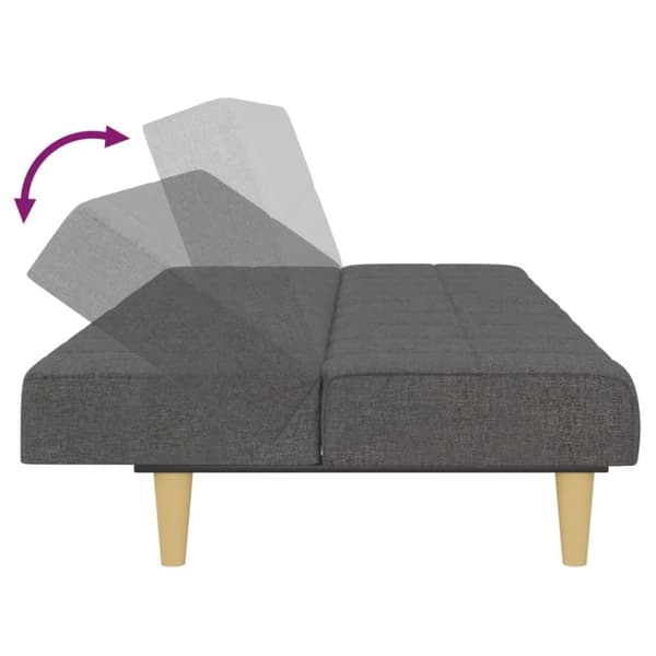 vidaXL Bäddsoffa 2-sits mörkgrå tyg