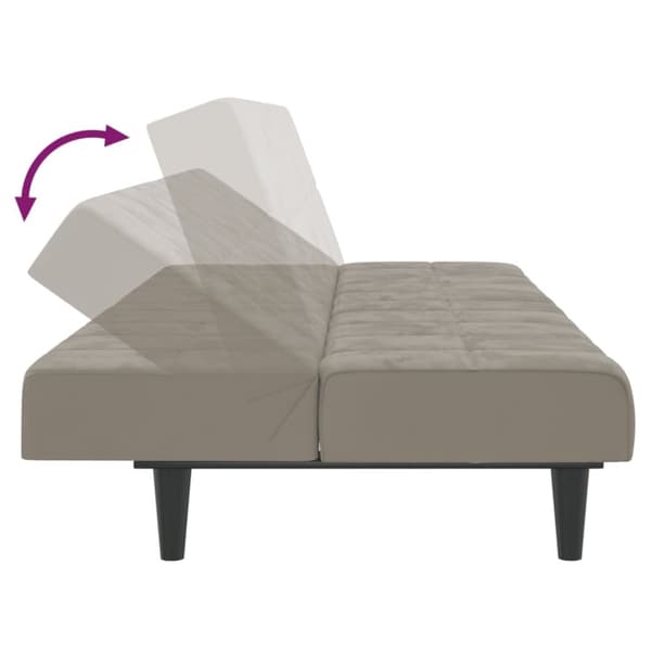 vidaXL 2-personers sovesofa fløjl lysegrå