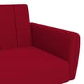 Miniatyrbillede 8 af 11: vidaXL 2-personers sovesofa fløjl vinrød