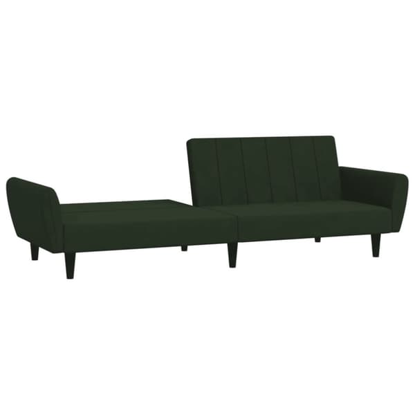 vidaXL Bäddsoffa 2-sits mörkgrön sammet