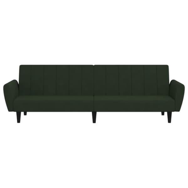 vidaXL Bäddsoffa 2-sits mörkgrön sammet