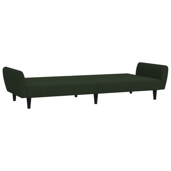 vidaXL Bäddsoffa 2-sits mörkgrön sammet