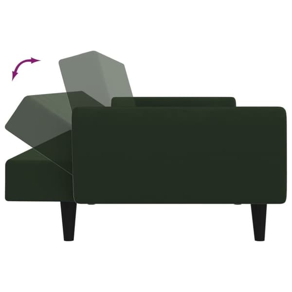 vidaXL Bäddsoffa 2-sits mörkgrön sammet