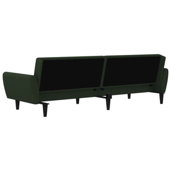vidaXL Bäddsoffa 2-sits mörkgrön sammet