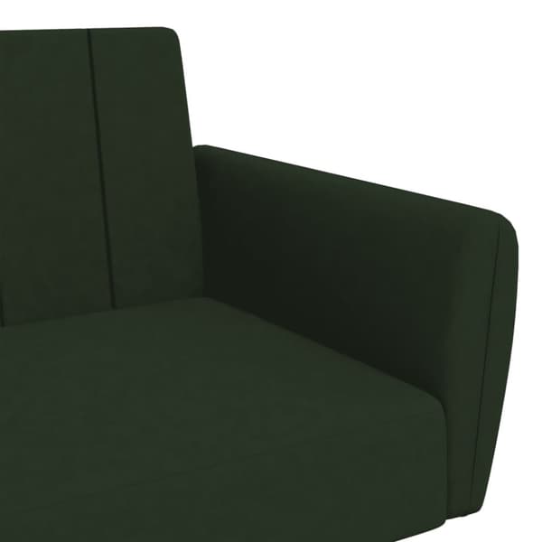 vidaXL Bäddsoffa 2-sits mörkgrön sammet