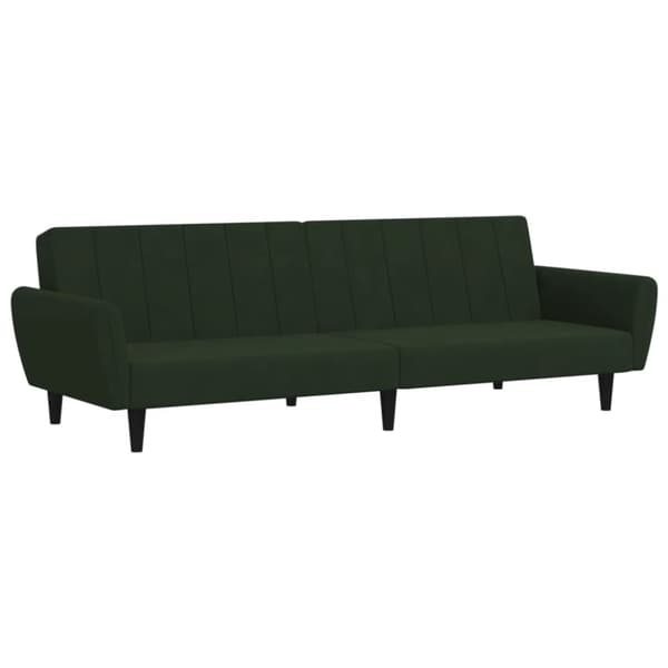 vidaXL Bäddsoffa 2-sits mörkgrön sammet