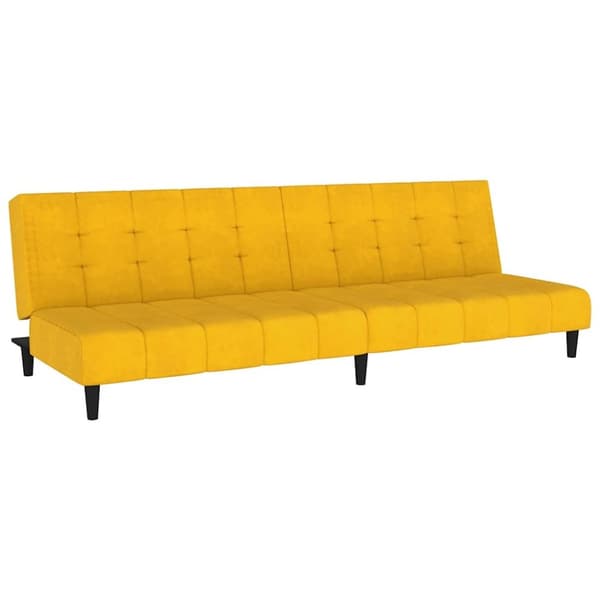 vidaXL Bäddsoffa 2-sits gul sammet