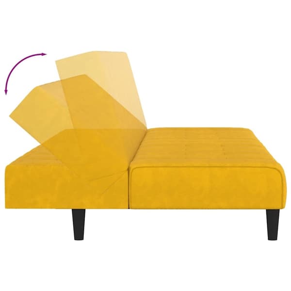 vidaXL Bäddsoffa 2-sits gul sammet