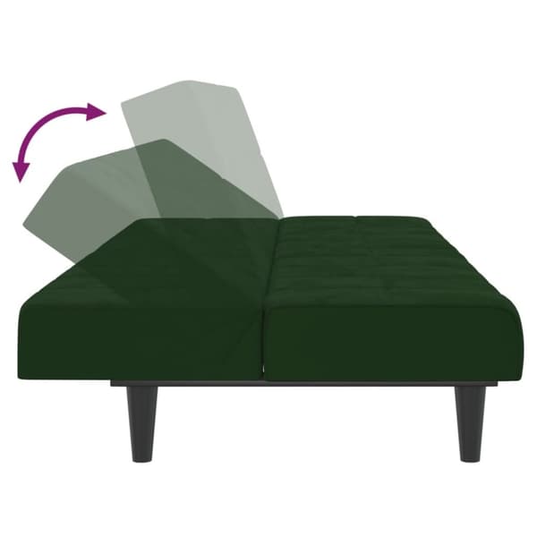 vidaXL 2-personers sovesofa fløjl mørkegrøn
