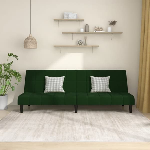 vidaXL 2-personers sovesofa fløjl mørkegrøn
