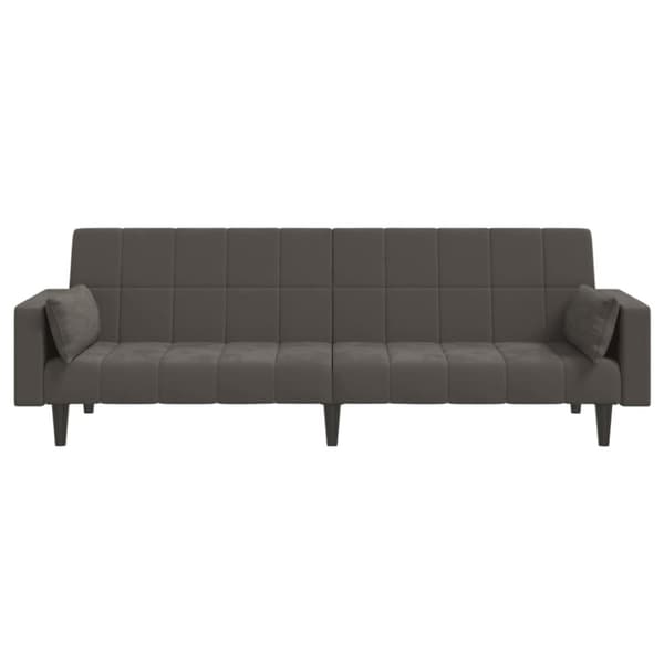 vidaXL 2-personers sovesofa med 2 puder fløjl mørkegrå