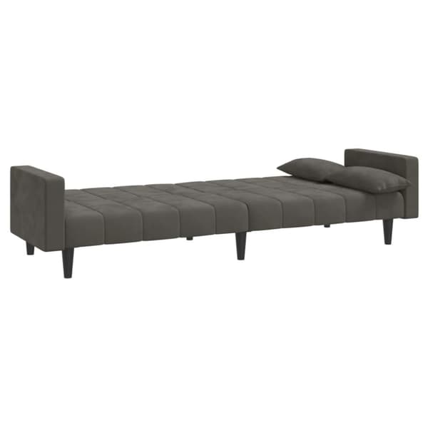 vidaXL 2-personers sovesofa med 2 puder fløjl mørkegrå