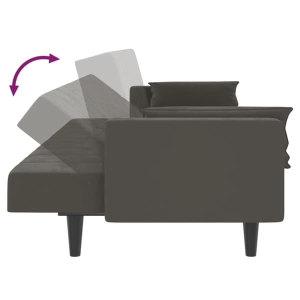 vidaXL 2-personers sovesofa med 2 puder fløjl mørkegrå