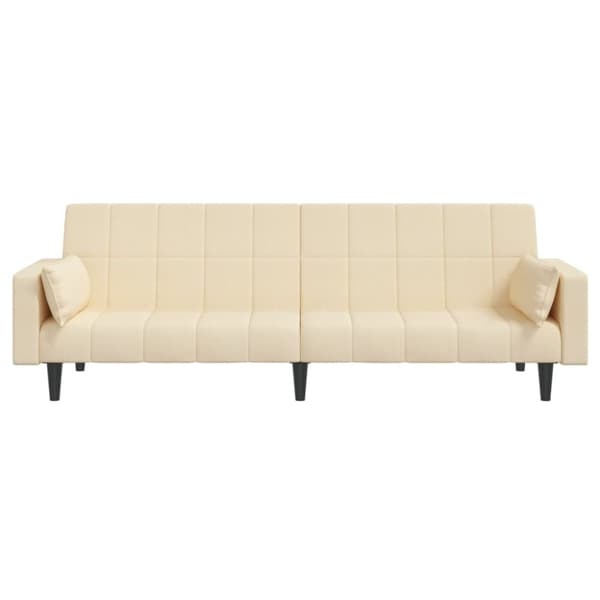 vidaXL 2-personers sovesofa med 2 puder stof cremefarvet