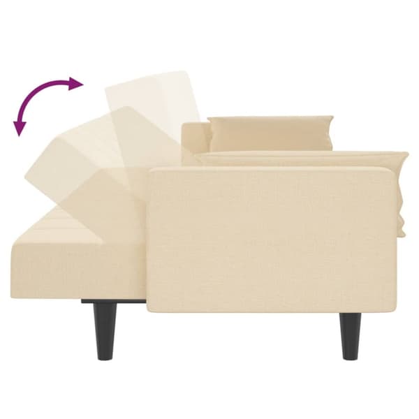 vidaXL 2-personers sovesofa med 2 puder stof cremefarvet
