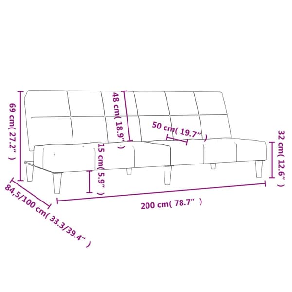 vidaXL 2-personers sovesofa stof