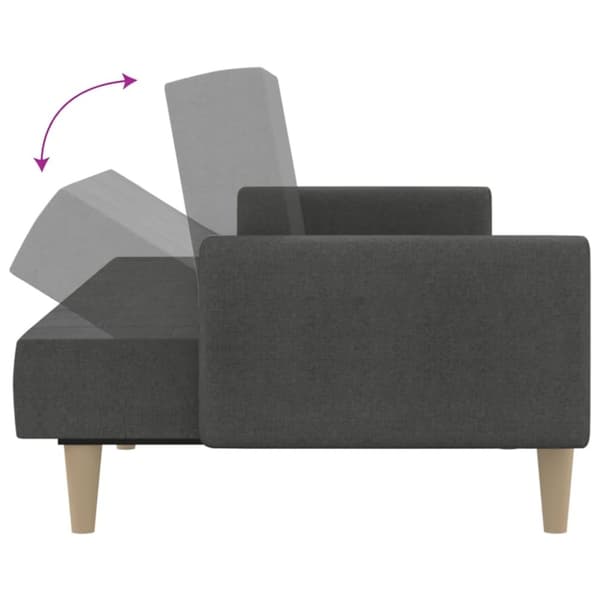 vidaXL Bäddsoffa 2-sits mörkgrå tyg