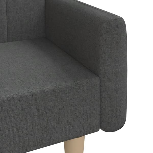 vidaXL Bäddsoffa 2-sits mörkgrå tyg