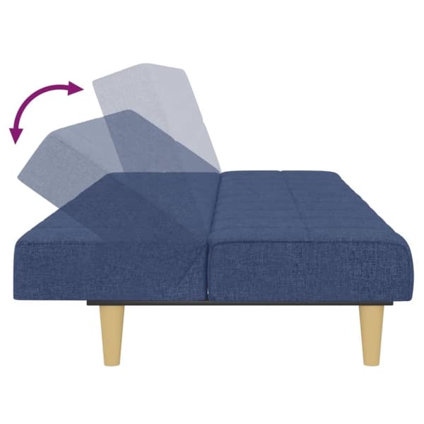 vidaXL Bäddsoffa 2-sits blå tyg