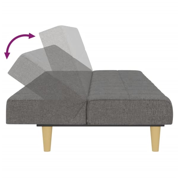 vidaXL Bäddsoffa 2-sits ljusgrå tyg