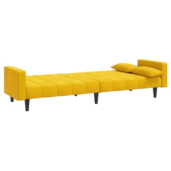 vidaXL 2-personers sovesofa med 2 puder fløjl gul