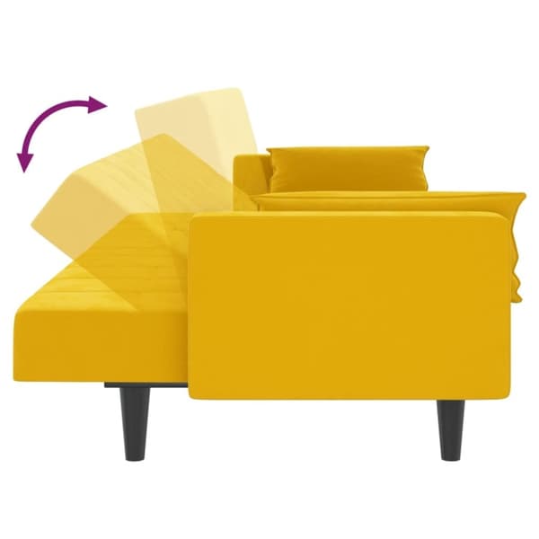vidaXL 2-personers sovesofa med 2 puder fløjl gul