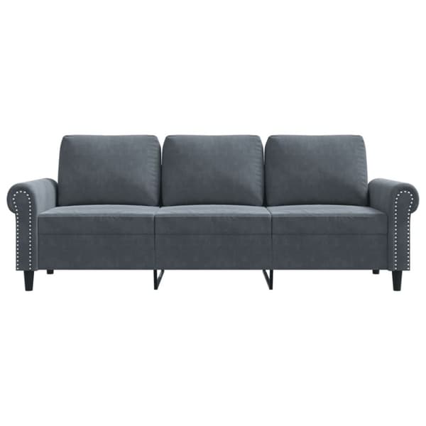 vidaXL 3-sitssoffa mörkgrå 180 cm sammet
