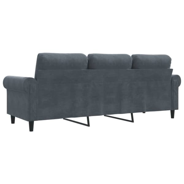 vidaXL 3-sitssoffa mörkgrå 180 cm sammet