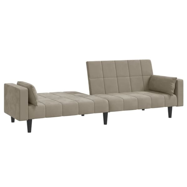 vidaXL 2-personers sovesofa med 2 puder velour lysegrå