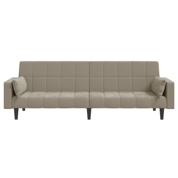 vidaXL 2-personers sovesofa med 2 puder velour lysegrå