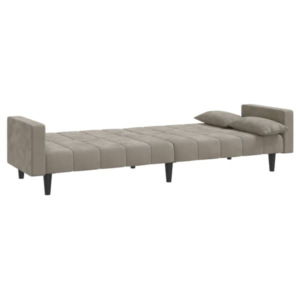 vidaXL 2-personers sovesofa med 2 puder velour lysegrå