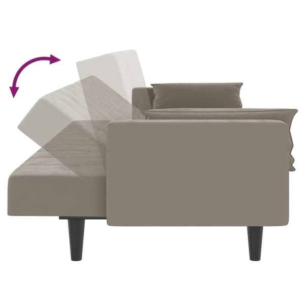 vidaXL 2-personers sovesofa med 2 puder velour lysegrå