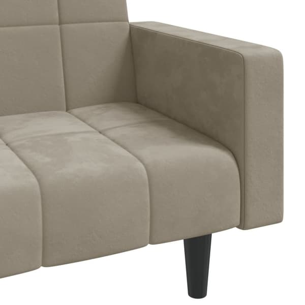 vidaXL 2-personers sovesofa med 2 puder velour lysegrå