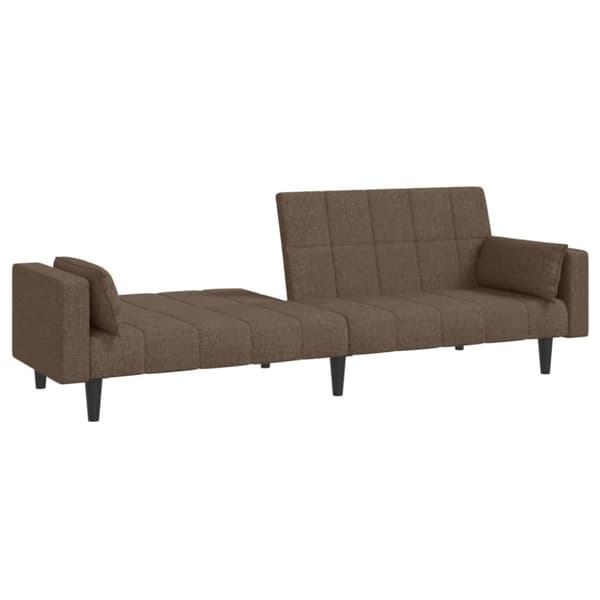 vidaXL 2-personers sovesofa med 2 puder stof gråbrun