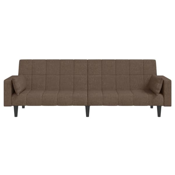 vidaXL 2-personers sovesofa med 2 puder stof gråbrun