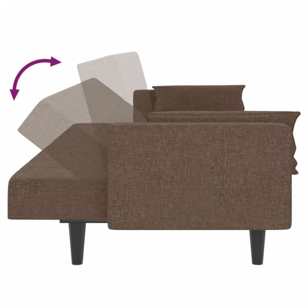 vidaXL 2-personers sovesofa med 2 puder stof gråbrun