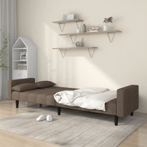vidaXL 2-personers sovesofa med 2 puder stof gråbrun
