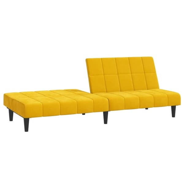 vidaXL Bäddsoffa 2-sits gul sammet