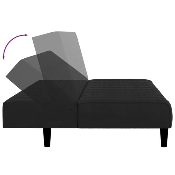 vidaXL 2-personers sovesofa fløjl sort