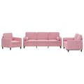 Miniatyrbillede 1 af 9: vidaXL sofasæt 3 dele med puder velour lyserød